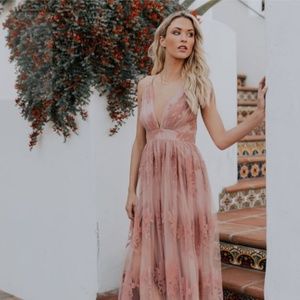 Vici Collection/Forever21 Floral Velvet Prom Dress